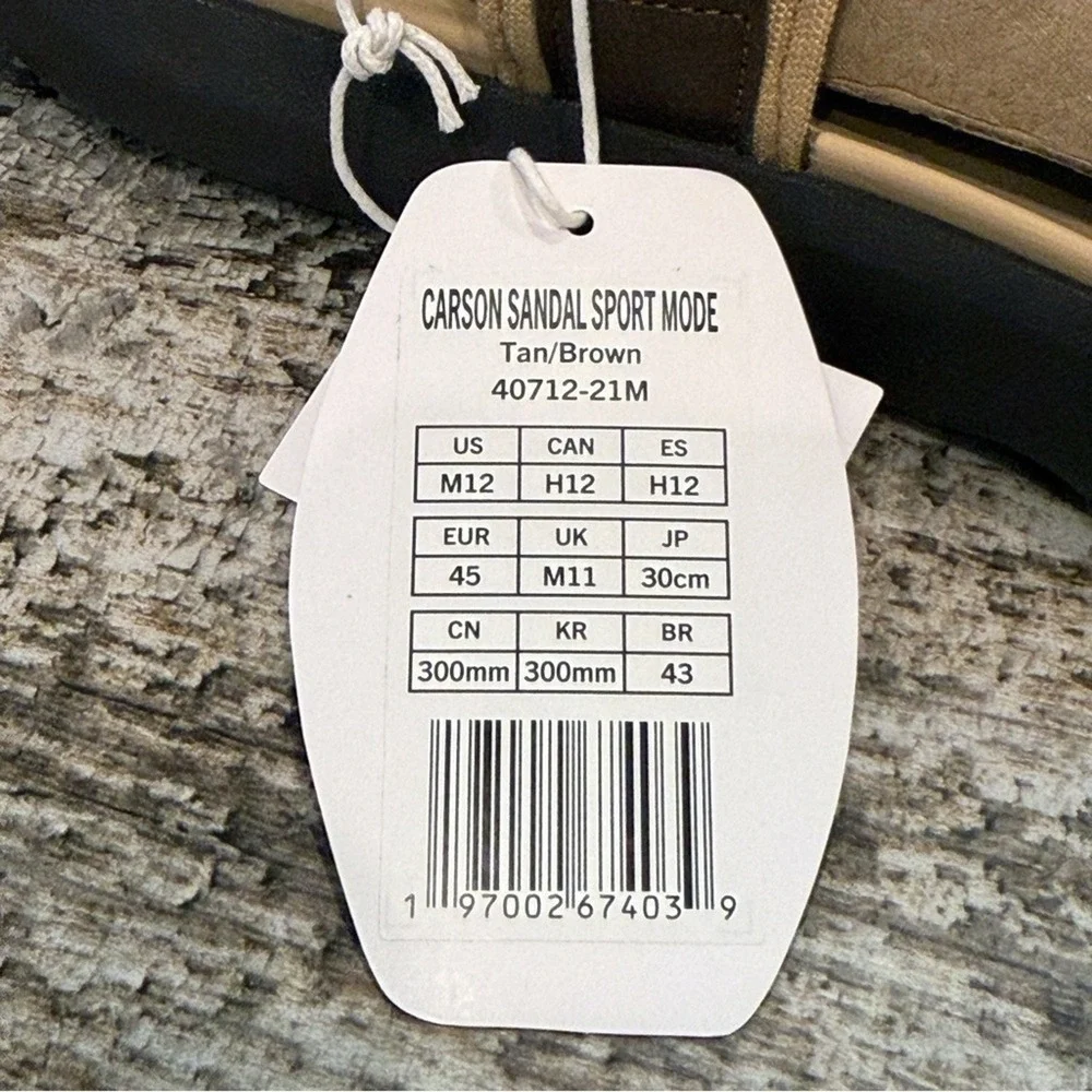 Hey Dude Carson Sandal Sport Mode Mens Size 12 Tan‎ Brown Pool Vaca Beach Comfy